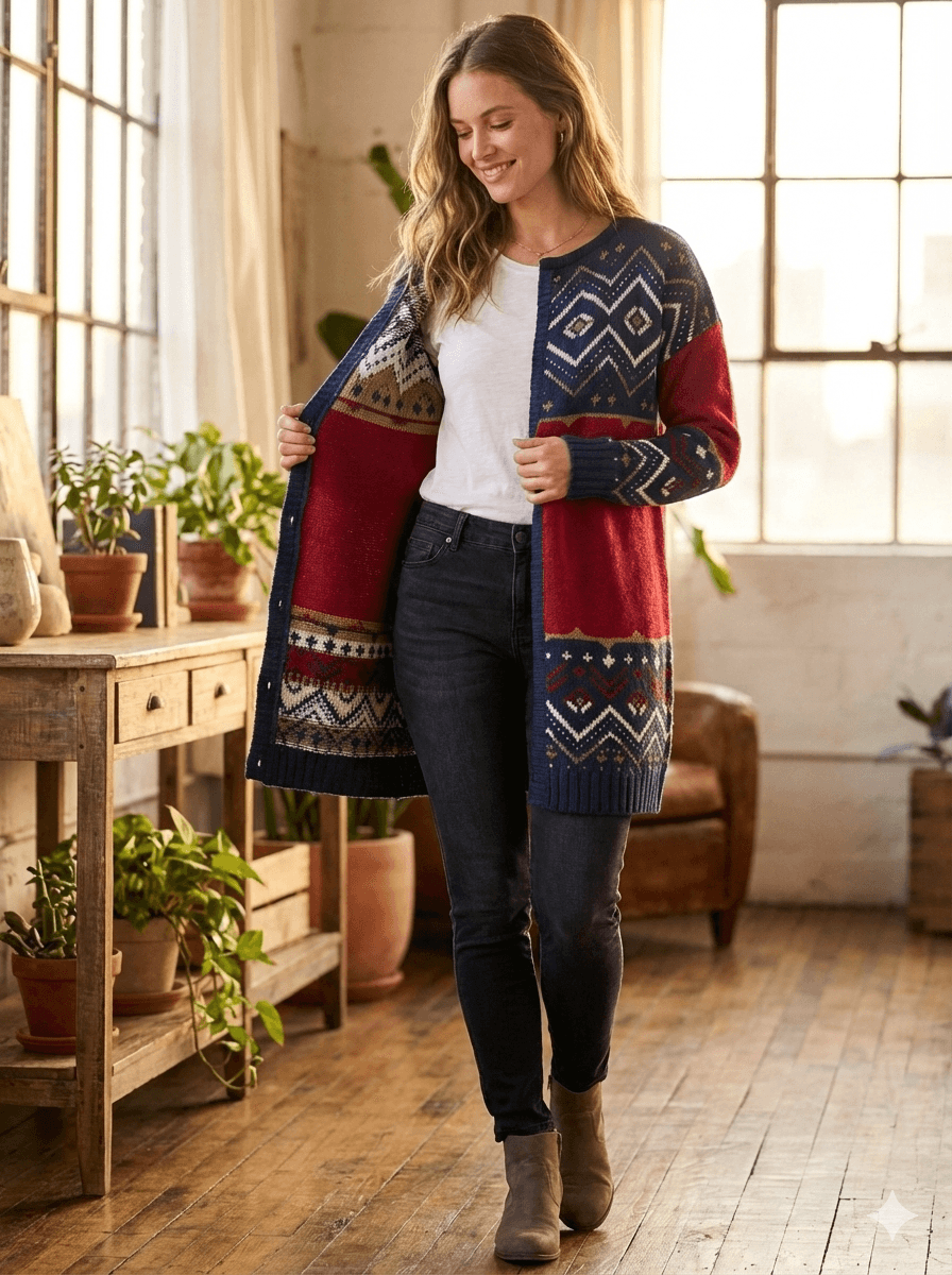 Saco Tejido Largo Jacquard Mauro Sergio